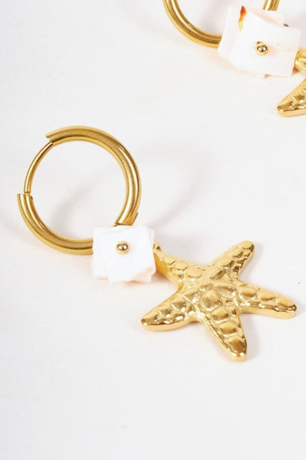 Carraig Donn Starfish Gold Hoop Earrings