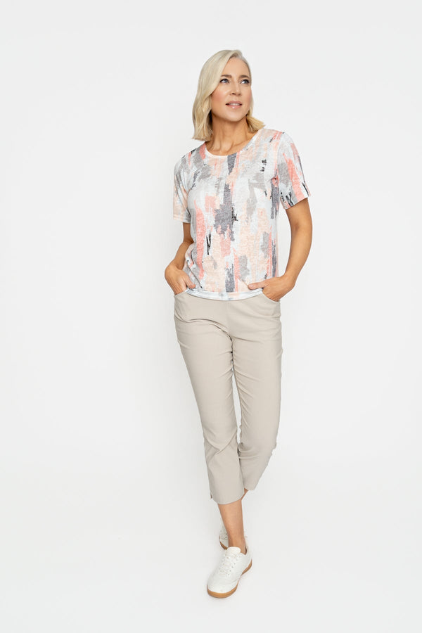 Carraig Donn Stone Printed Short Sleeve Top