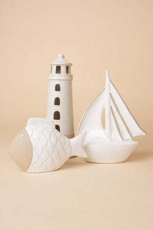Carraig Donn Stoneware Sail Boat Large