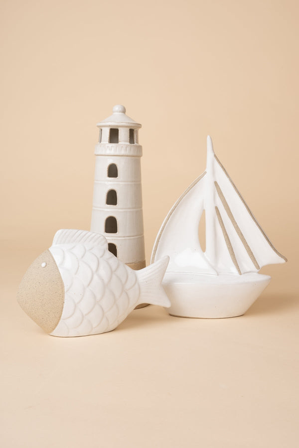 Carraig Donn Stoneware Sail Boat Large