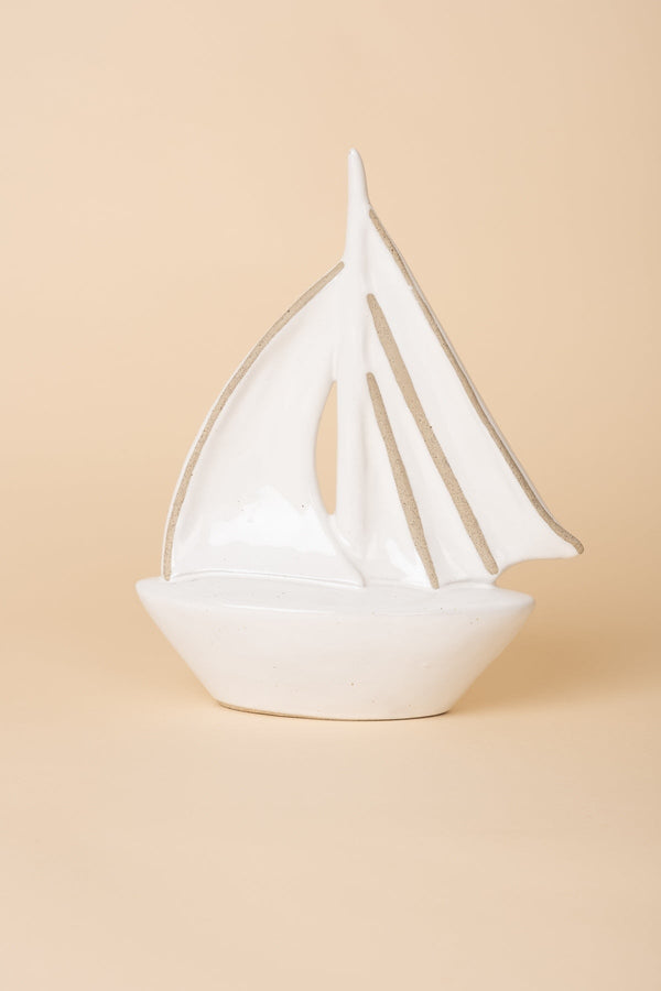 Carraig Donn Stoneware Sail Boat Large