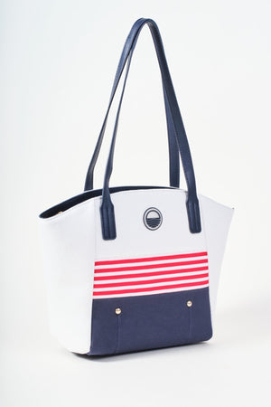 Carraig Donn Stripe Detail White Canvas Tote Bag