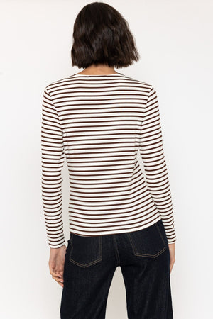 Carraig Donn Striped Long Sleeve Top in Brown