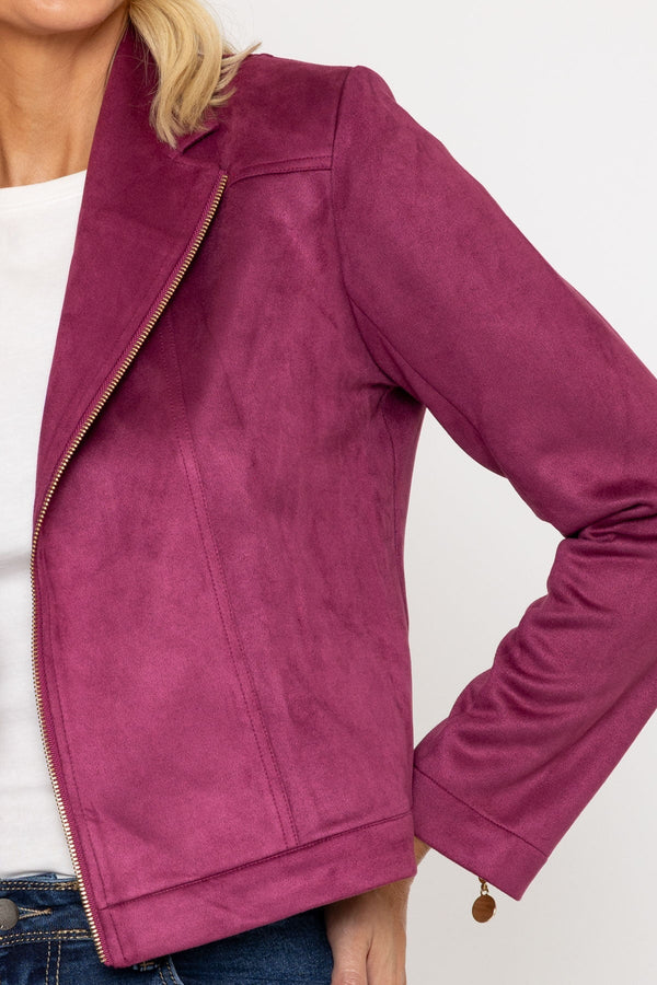 Carraig Donn Suede Camilla Jacket in Burgundy