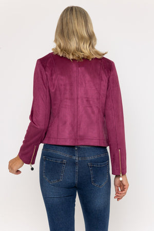 Carraig Donn Suede Camilla Jacket in Burgundy