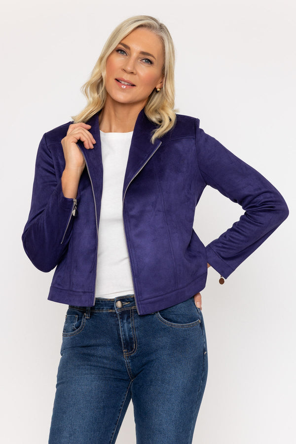 Carraig Donn Suede Camilla Jacket in Navy
