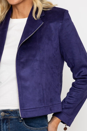 Carraig Donn Suede Camilla Jacket in Navy