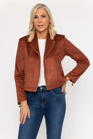 Carraig Donn Suede Camilla Jacket in Rust