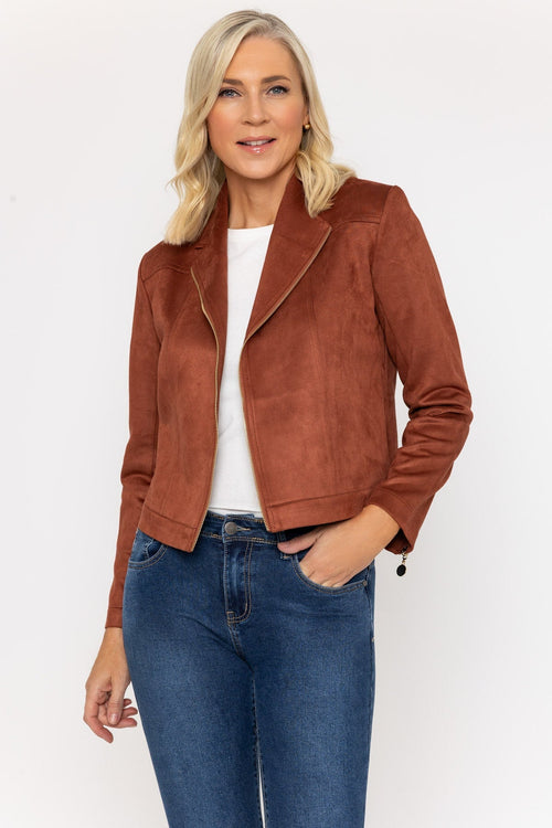 Suede Camilla Jacket in Rust