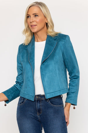 Carraig Donn Suede Camilla Jacket in Teal