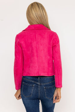 Carraig Donn Suede Cover Up Jacket in Pink