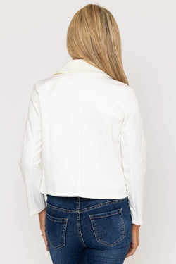 Carraig Donn Suede Cover Up Jacket in White