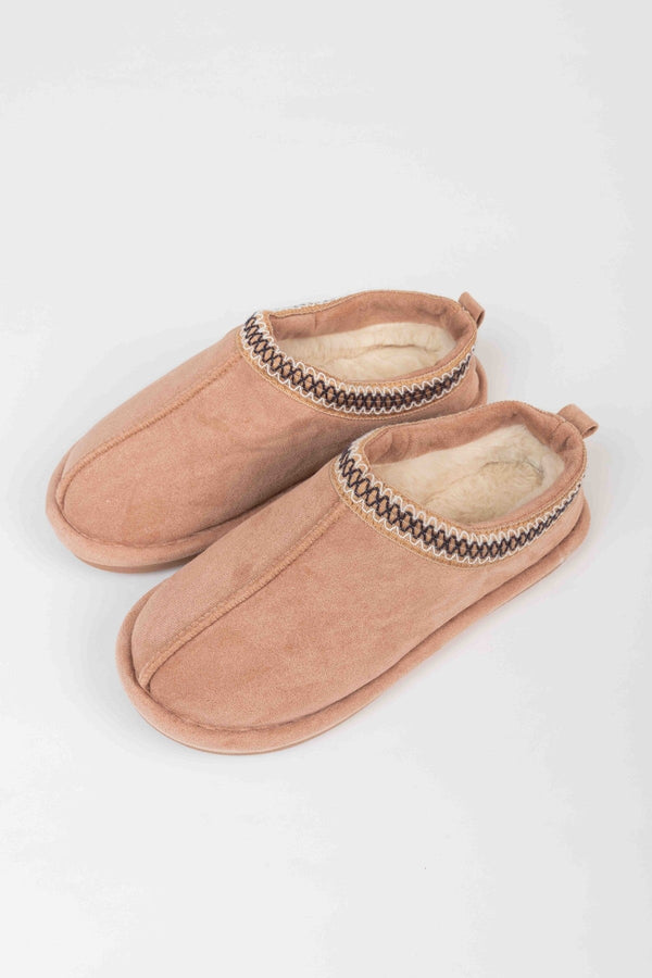 Carraig Donn Suedette Mule Slippers in Pink