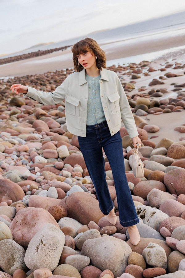 Carraig Donn Suedette Shacket in Mint