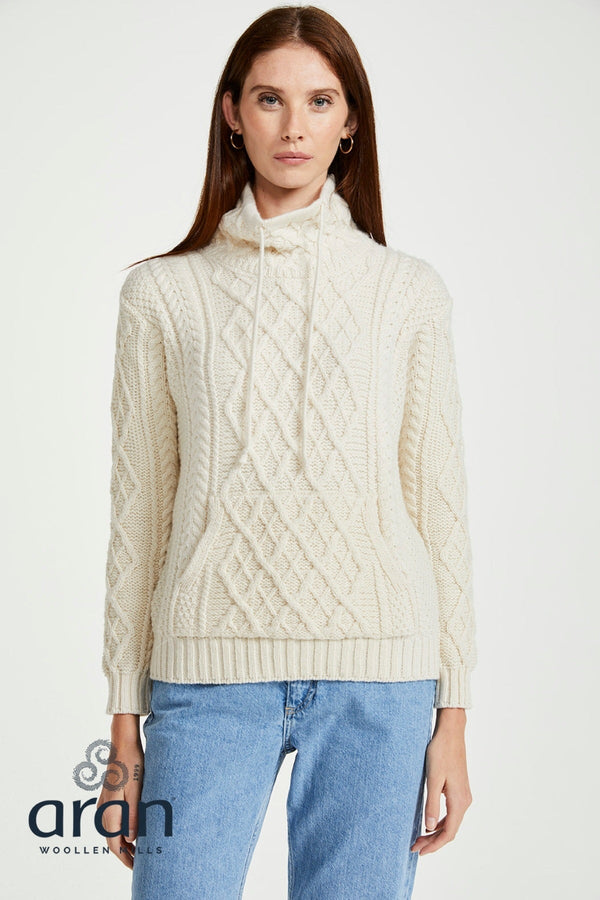 Carraig Donn Super Soft Drawstring Sweater in Cream