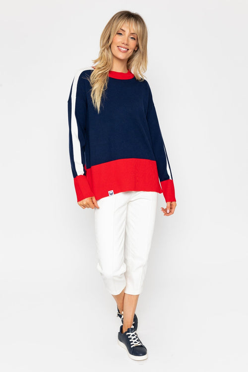 Sweater With Contrast Hem And Sleeve Stripe