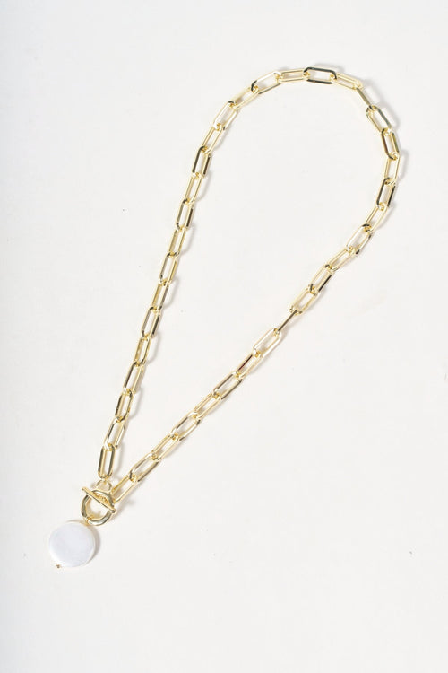 Carraig Donn T-Bar & White Pendant Chain Necklace