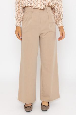 Carraig Donn Tailored Wide Leg Trouser in Camel