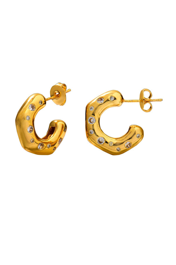 Carraig Donn Talia Crystal Gold Hoop Earrings