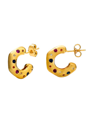 Carraig Donn Talia Multi Colour Gold Hoop Earrings