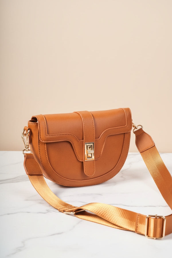 Carraig Donn Tan Brown Flap Crossbody Bag