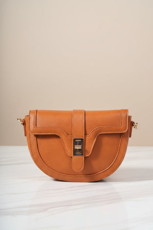 Carraig Donn Tan Brown Flap Crossbody Bag