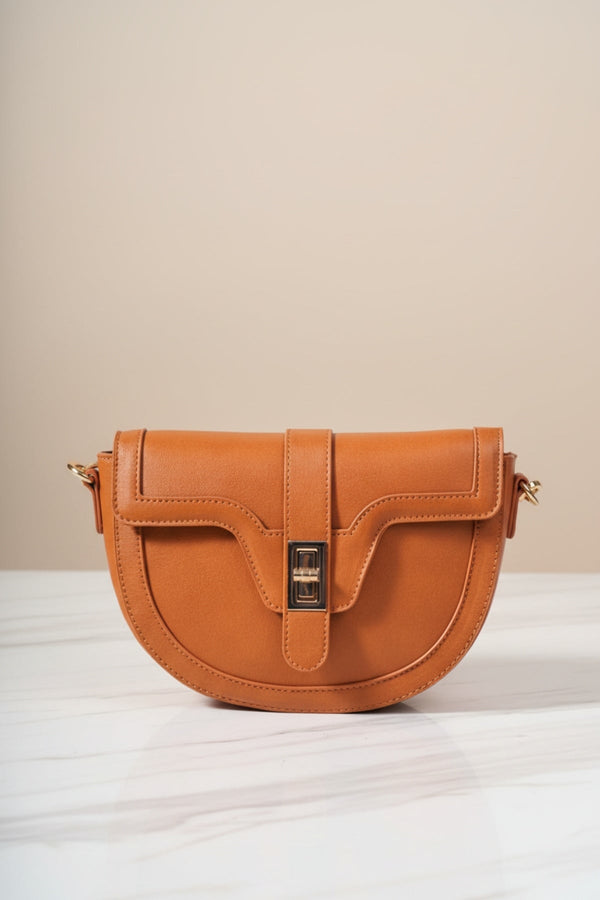 Carraig Donn Tan Brown Flap Crossbody Bag