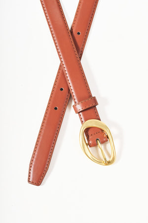 Carraig Donn Tan Brown Round Buckle Belt - Size M/L