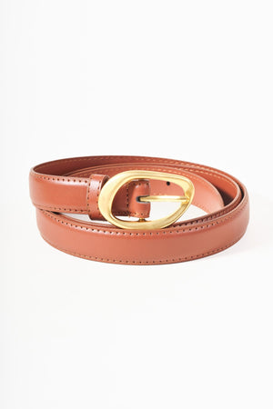 Carraig Donn Tan Brown Round Buckle Belt - Size M/L