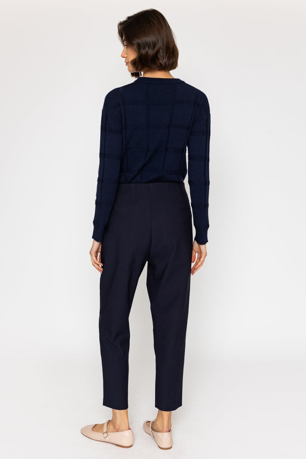 Carraig Donn Tapered Ankle Grazer Trousers Navy