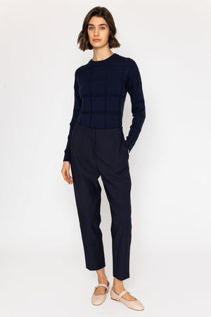 Carraig Donn Tapered Ankle Grazer Trousers Navy
