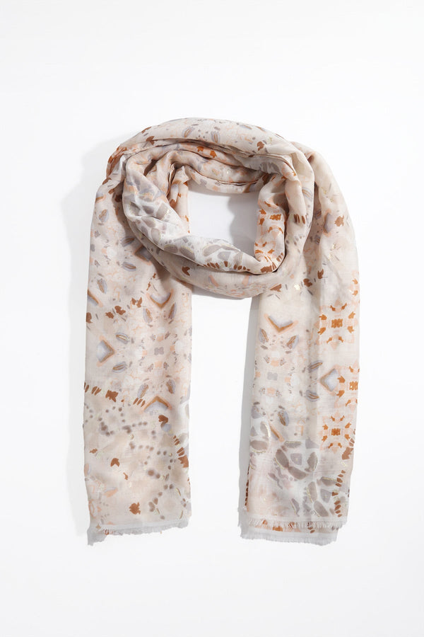 Carraig Donn Taupe Abstract Animal Print Scarf