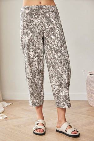 Carraig Donn Taupe Print Slouch Trousers