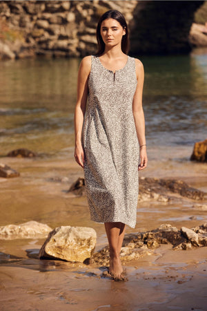 Carraig Donn Taupe Print Technical Midi Dress
