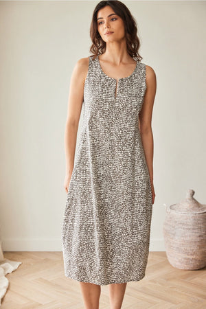 Carraig Donn Taupe Print Technical Midi Dress