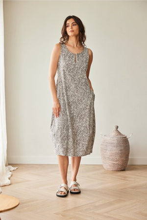 Carraig Donn Taupe Print Technical Midi Dress