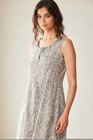 Carraig Donn Taupe Print Technical Midi Dress