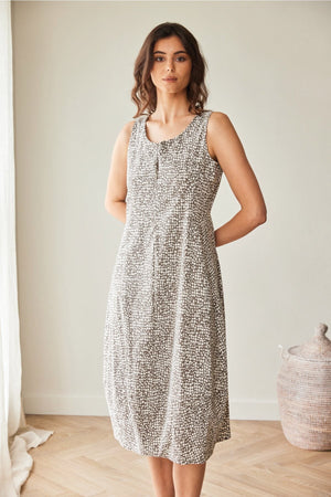 Carraig Donn Taupe Print Technical Midi Dress