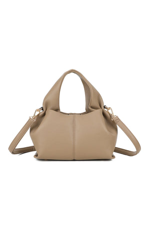 Carraig Donn Taupe Soft Pleat Grab Handle Bag