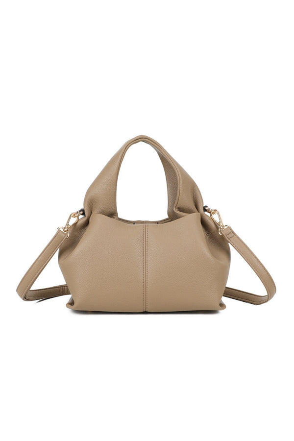 Carraig Donn Taupe Soft Pleat Grab Handle Bag