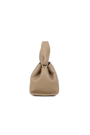 Carraig Donn Taupe Soft Pleat Grab Handle Bag