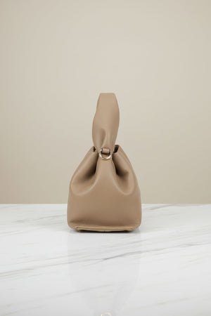 Carraig Donn Taupe Soft Pleat Grab Handle Bag