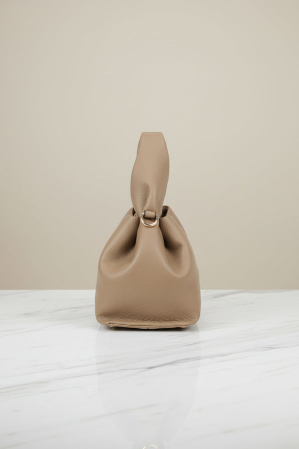 Carraig Donn Taupe Soft Pleat Grab Handle Bag