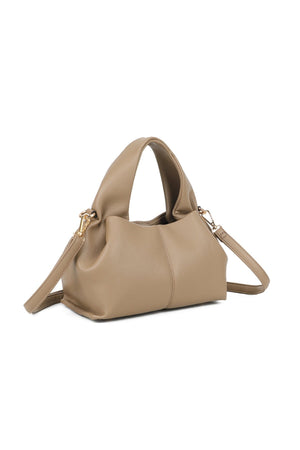 Carraig Donn Taupe Soft Pleat Grab Handle Bag