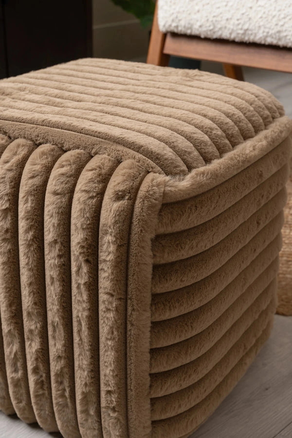 Carraig Donn Taupe Wrap Cord Footstool