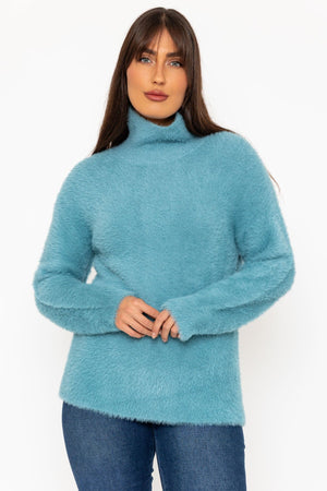 Carraig Donn Teal Hairy Soft Touch Knit Jumper