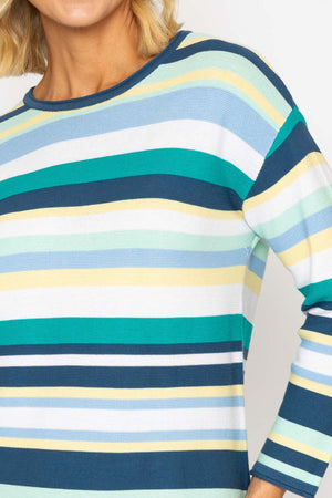 Carraig Donn Teal Stripe Sweater