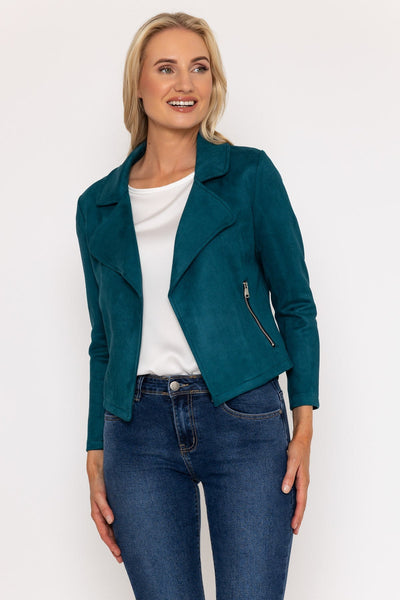 Teal Suede Cover Up Jacket Coats Jackets Carraig Donn