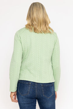 Carraig Donn Textured Jersey Zip Jacket in Green