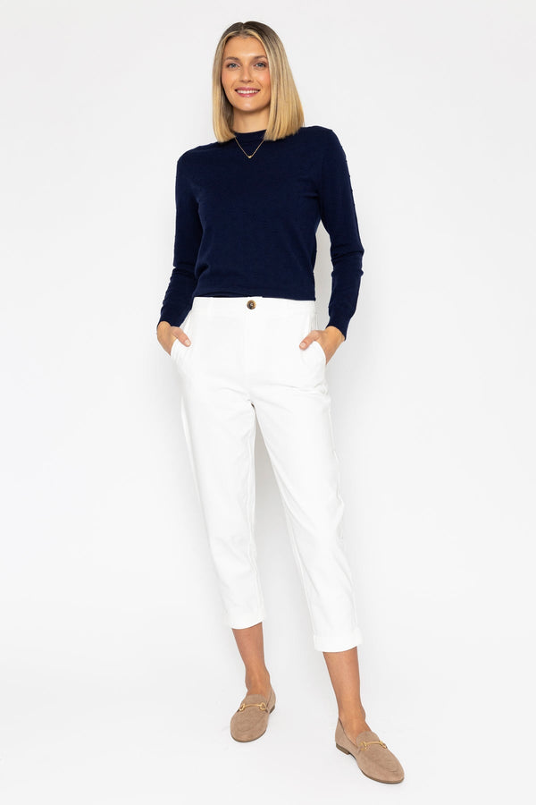 Carraig Donn Textured Polka Dot Jumper in Navy